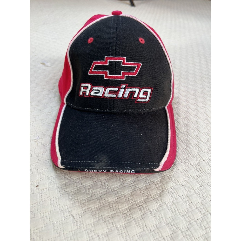Vintage Chevy Racing Hat Black And Red Embroidered
